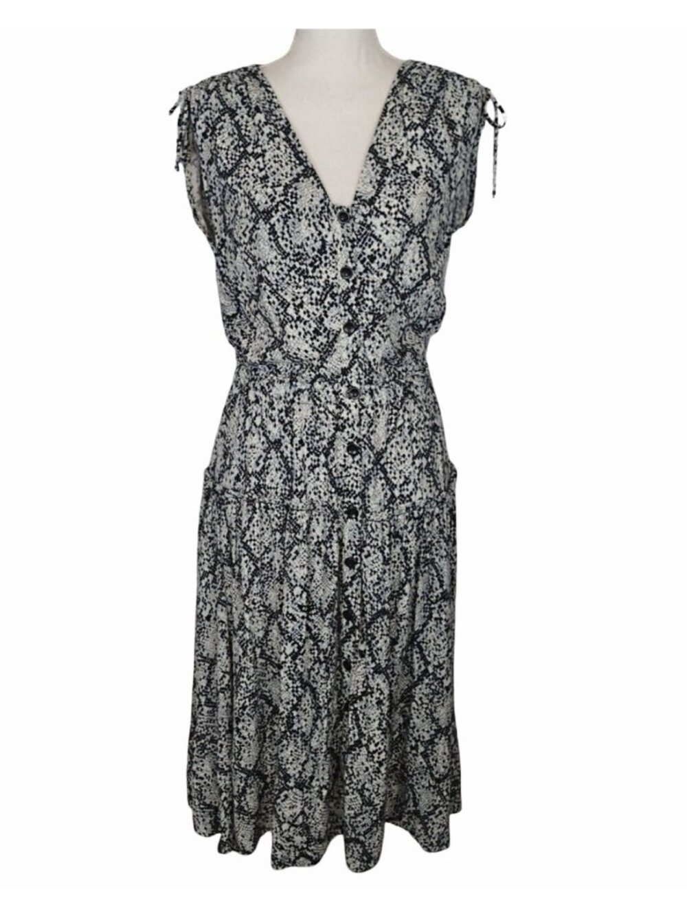 Proenza Schouler White Label button down v neck  midi dress 4 pockets